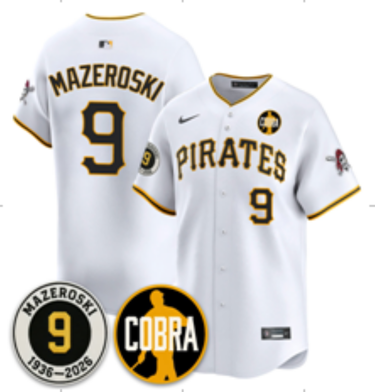Men Pittsburgh Pirates #9 Mazeraski white Game 2026 Nike MLB Jersey 030010->->MLB Jersey